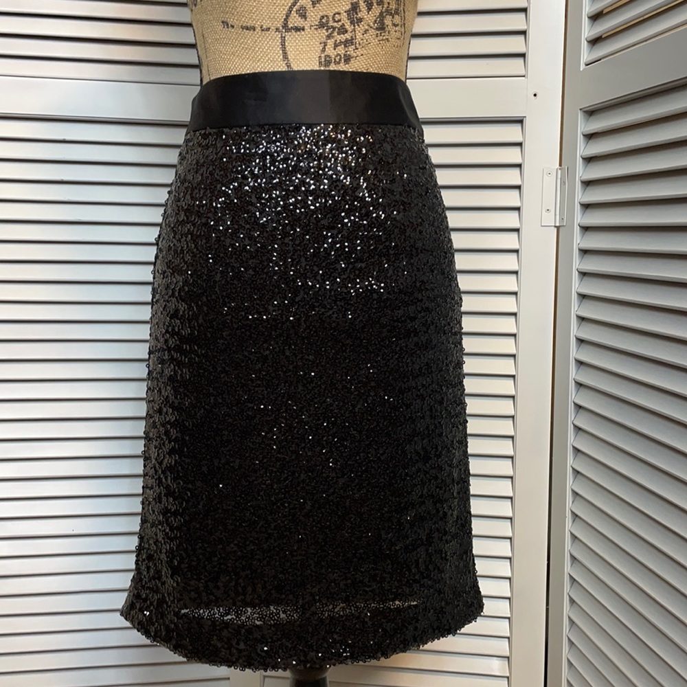 LN The Limited Black Sequin Skirt - Sz 10